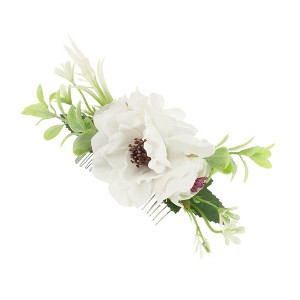 Unique Bargains Women's Flexible Simulated Flowers Hair Clip Comb 1 Pc - 1 of 4