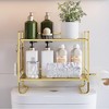 2-Tier Over Toilet Bathroom Organizer with Paper Holder, No Drilling Toilet Shelf Rack and Stand, Bathroom Organizer - 3 of 4