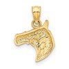 Black Bow Jewelry 14k Yellow Gold Satin and Diamond Cut Horse Head Pendant - 3 of 4