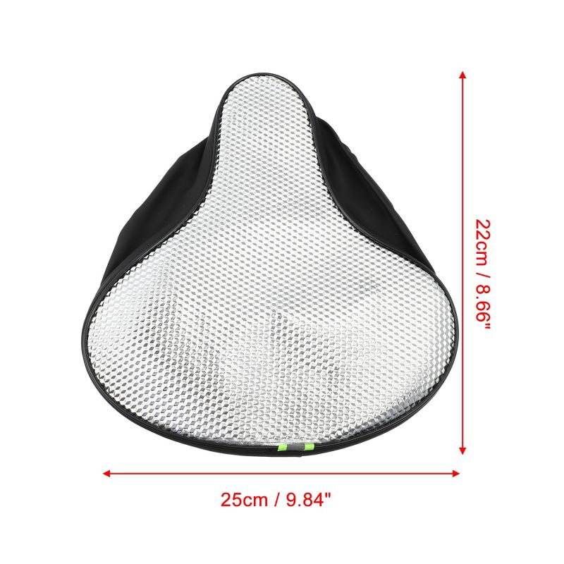 Unique Bargains Bike Bicycle Saddle Seat Cover Comfort Pad Padded Soft Checkered Silver Tone White, 4 of 7