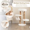 Tangkula 34" Tall Wooden Cat Tree Solid Wood Cat Tower with Jute Scratching Posts - 4 of 4