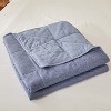 Solid Color Checkered Cooling Blanket, Lightweight & Breathable Summer Quilt, Washable Cooling-Tech Fabric, 59"x79", Blue - 3 of 4