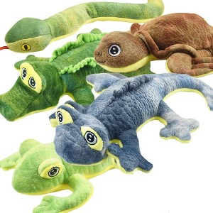 Itopfox Stuffed Animal Dog Toys, 5 Pack Tough Squeaky Plush Toys Assortment, Great Value Pet Toys Bundle, Woodland Series Chew Toys for Dogs - 1 of 4