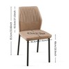 VYNXARIA Beige PU Leather Dining Chairs Set of 4 Faux Leather Dining Chairs Living Room Chair Modern Kitchen Armless Side Chair with Metal Legs - 4 of 4