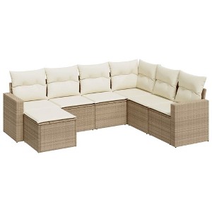 vidaXL Garden Sofa Set Beige - 1 of 4