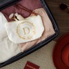 Gold Initial Personalized Makeup Bag for Women, Monogrammed Canvas Cosmetic Pouch (White, 10 x 3 x 6 In) - 2 of 4