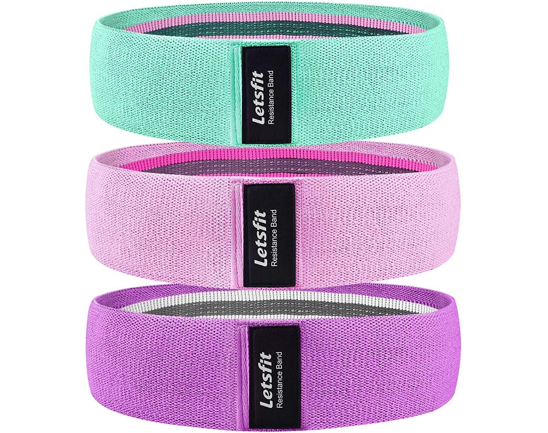 Letsfit Booty Bands, Resistance Bands Set for Legs Exercise Bands - 3pack - JSD05 - Multi M: 14.7inches