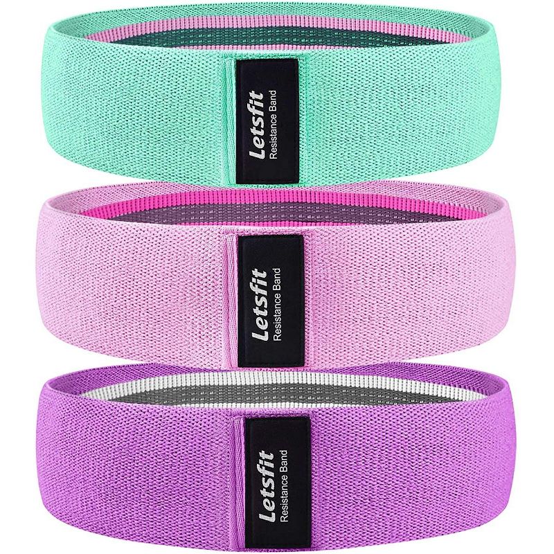 Letsfit Booty Bands, Resistance Bands Set for Legs Exercise Bands - 3pack - JSD05, 1 of 10