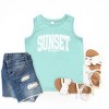 The Juniper Shop Varsity Sunset Chaser Youth Tank Top - L - Seafoam - 2 of 4