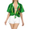 LA LEELA Button Down Shirt for Women Casual Summer Beach Party Dressy Colourful Blouses Short Sleeve Vacation Tops Hawaiian T Shirts - 4 of 4