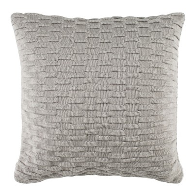 Noela 20" Gray Textured Cotton Throw Pillow