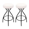SKRAN Modern Backless Bar Stools Set of 2 with footrest, 30" Round Upholstered Counter Stools with Velvet Upholstered and Metal Frame - 4 of 4