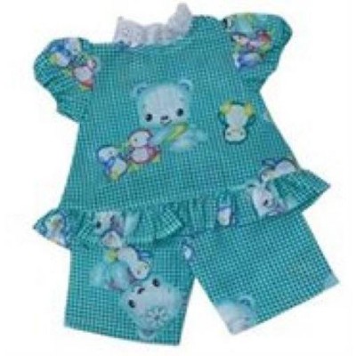 Doll Clothes Superstore Green Beary Cute Pajamas For 15 Inch Baby Dolls