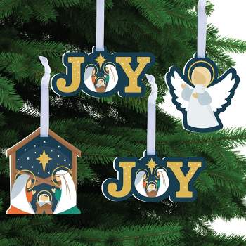 Big Dot of Happiness Holy Nativity - Manger Scene Religious Christmas Decorations - Christmas Tree Ornaments - Set of 12