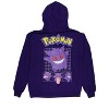Seven Times Six Pokemon Hoodie Men's Gengar Grid Design Two-Sided Pullover Sweatshirt Purple - 3 of 4
