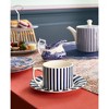 Spode Steccato 9oz Earthenware Teacup & Saucer, Set of 4 - Ornamental Glazed Drinkware with Cobalt Blue Bands & Decorative Design - 2 of 4