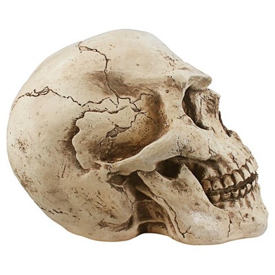 Giant Beige Resin Halloween Skeleton Skull Sculpture