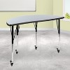 Emma and Oliver Mobile 47.5" Half Circle Wave Flexible Collaborative Grey Adjustable Height Activity Table - image 2 of 4