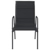 vidaXL Patio Chairs  Steel and Textilene Black - 4 of 4