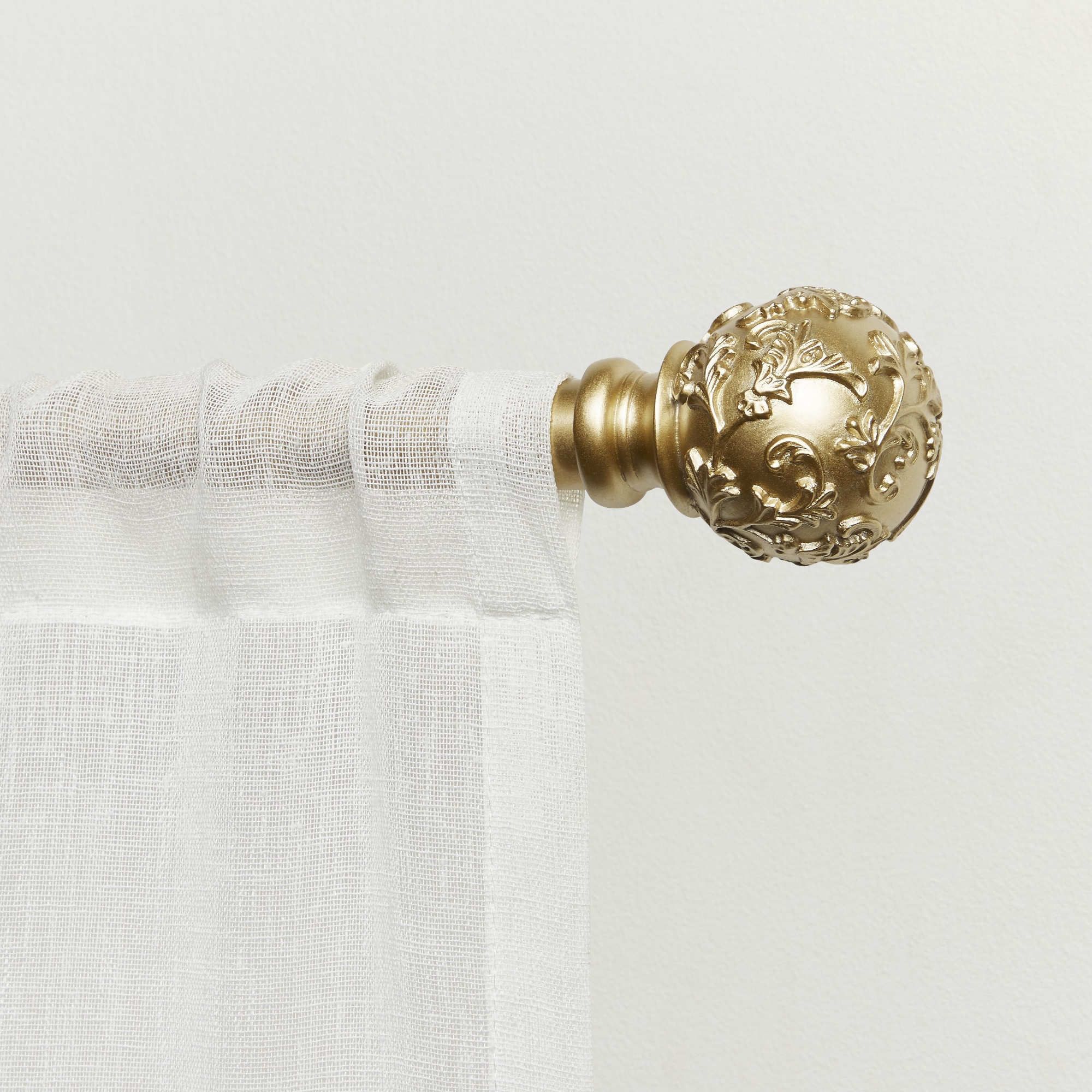 EXCLUSIVE HOME Vine 1" Curtain Rod and Finial Set, Gold, Adjustable 36"-72"