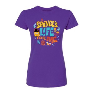 Women's - Spongebob Squarepants - Spongebob: The Search For Squarepants Sponges Life For Me Fitted Graphic T-Shirt - 1 of 3