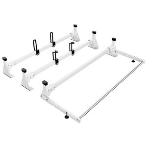 VEVOR Trailer Ladder Rack, 54" 3 Crossbars Ladder Roof Rack, Heavy-duty Steel Van Roof Rack, 800 lbs Capacity Van Ladder Rack, White - 1 of 4