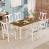 Extendable Wood Dining Table with Removable Leaf, 7 Pieces Kitchen Table Set with 6 Upholstered Chair - 3 of 4
