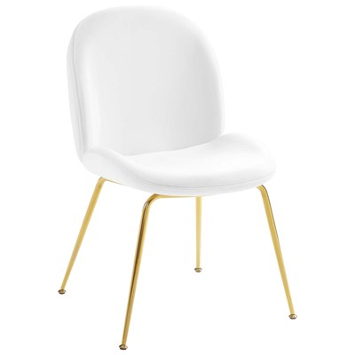 Modway Scoop Gold Stainless Steel Leg Performance Velvet Dining Chair