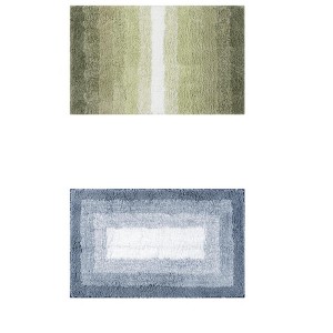 Unique Bargains Non-Slip Absorbent Soft Plush Shaggy Bath Mats 2 Pcs - 1 of 4