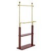 JUJABU 68.9" Freestanding Double-Layer Golden Stainless Steel Hanger with Walnut Wood Base - 2 of 4