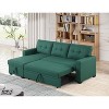 TiramisuBest Dark Gray Convertible Sectional Sofa with Pull-Out Chaise, Storage Ottoman, Twin Sleeper, Living Room Furniture - 4 of 4