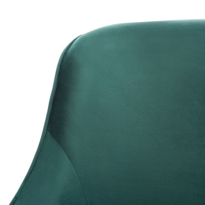 Emerald Velvet Swivel Arm Chair with Gold Brushed Base