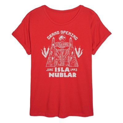 Women's - Jurassic Park - Isla Nublar Grand Opening Oversized Graphic T-Shirt