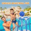 Skirfy Pool Basketball Hoop for Kids, Floating Inflatable Toys with 3 Pool Balls and Pump, Blue - 4 of 4