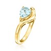 Ross-Simons 0.90 Carat Sky Blue Topaz Curved Ring in 18kt Gold Over Sterling - 3 of 4