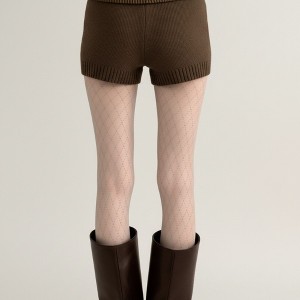 Anna-Kaci Women's Sheer Full Length Tights with Diamond Mesh Pattern and Soft Stretch Fit for Stylish Textured Feminine Legwear - 1 of 3