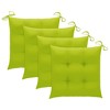 vidaXL Set of 4 Bright Green Cushion Patio Chairs - Solid Teak Wood - Outdoor Furniture for Garden, Terrace & Patio - Foldable for Easy Storage - 3 of 4