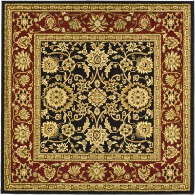 Lyndhurst Black and Red Synthetic Square Area Rug