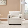 SeaCamel 360° Swivel Chair - Plush Chenille Fabric, High-Resilience Cushion, Modern Accent Chair for Home & Office, Ivory White - 2 of 4