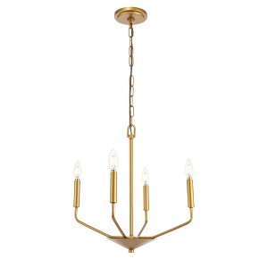 Elegant Lighting Enzo 4 light Brass pendant - 1 of 4