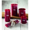 tagltd 3X3 Custom Color Unscented Paraffin Wax Pillar Cranberry Red Flat-Topped Candle For Mixed Displays Tall Hurricanes Everyday. Burn Time 30 Hours - 2 of 3