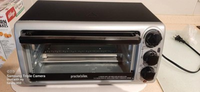 Proctor Silex Modern Toaster Oven, 1100 Watts, Black with Silver Accents,  31122