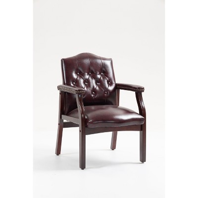 PAGED Ergonomic Office Chair, Modern Leather Executive Chair with Padded Seat, Guest Chair for Meeting Waiting Room