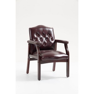 PAGED Ergonomic Office Chair, Modern Leather Executive Chair with Padded Seat, Guest Chair for Meeting Waiting Room - 1 of 4