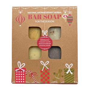 Bar Soap For The Season | Festive 4-Piece Herbal Bar Soap Collection | Holiday Gift Set | Plantlife - 1 of 3