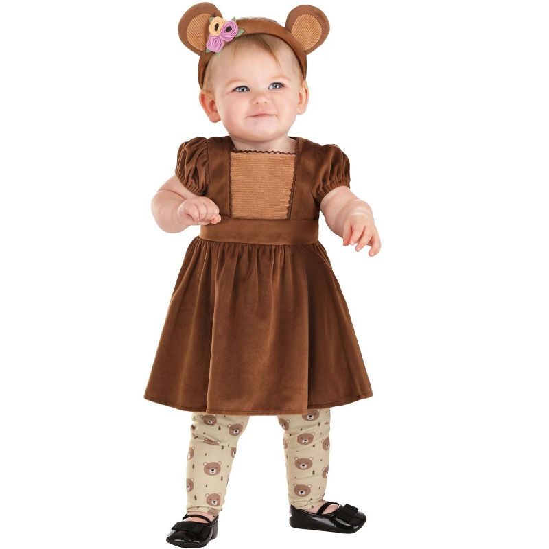 HalloweenCostumes.com Baby Girl Woodsy Bear Costume, 2 of 5