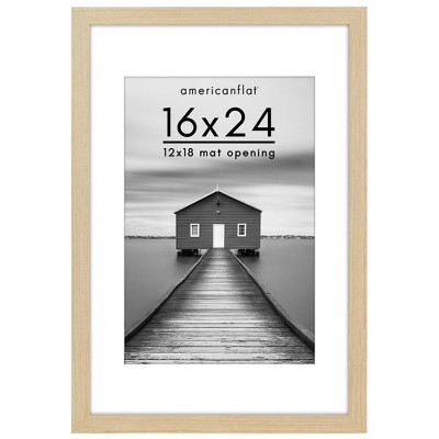 Americanflat Wide Molding Picture Frame with Mat