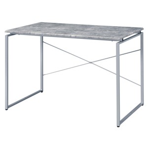 GlasFlength Desks Metal Frame Rustic Computer Desk Gaming Desk Home Office Desk Simple Design for Small Spaces, Gray, 47.5"*22.5"*28.5" - 1 of 4
