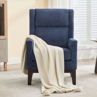 Hyleory Corduroy Leisure Chair with Solid Wood Frame - Timeless Comfort and Style