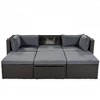 Nestfair Wicker Outdoor Patio Rectangle Day Bed with Retractable Canopy and Cushions Gray - 4 of 4